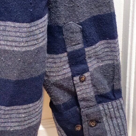 VSTR Men's/Adult Lightweight Flannel Jacket Hoodie - Large - Blue/Gray - Picture 12 of 15